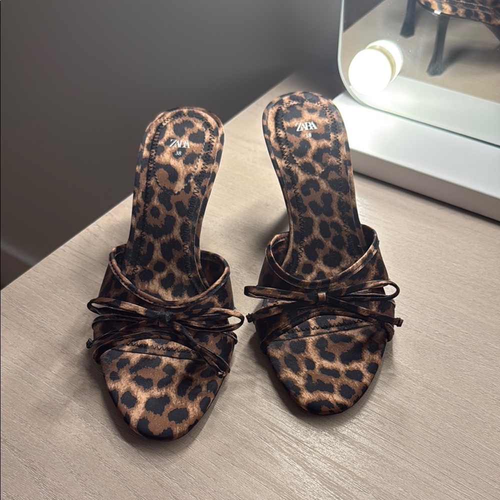 Zara Leopard Print Women's Mules
